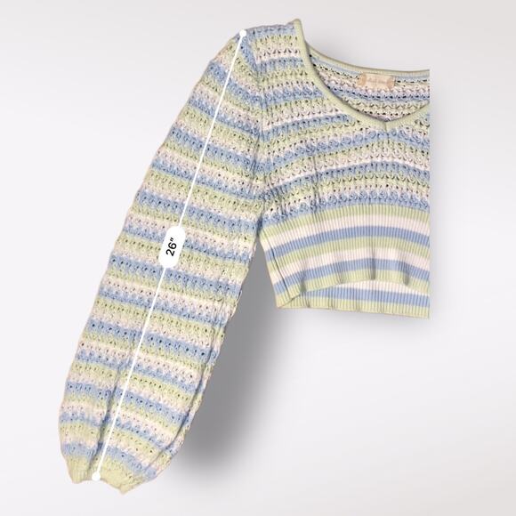 Altar’d State Cropped Briella Knit Striped Sweater Womens Size S - Picture 5 of 7